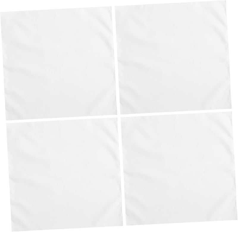 مناديل عشاء بيضاء من البوليستر مقاس 17 × 17 بوصة بحواف مهدبة قابلة للغسيل مجموعة من 4 لحفلات الزفاف وأعياد الميلاد والولائم والديكور - Image 1