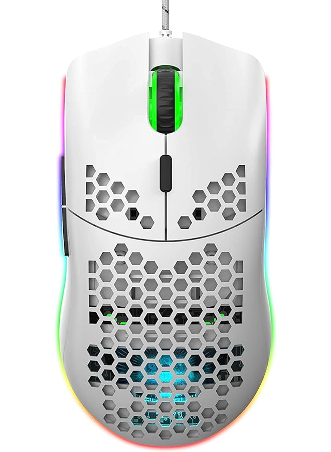 Usb Gaming Mouse Honeycomb Hollow Design Ergonomic Wired Mouse With Backlight Up To 6400 Dpi Rgb Gaming Mouse For Mac Laptop Computer Pc - Image 1