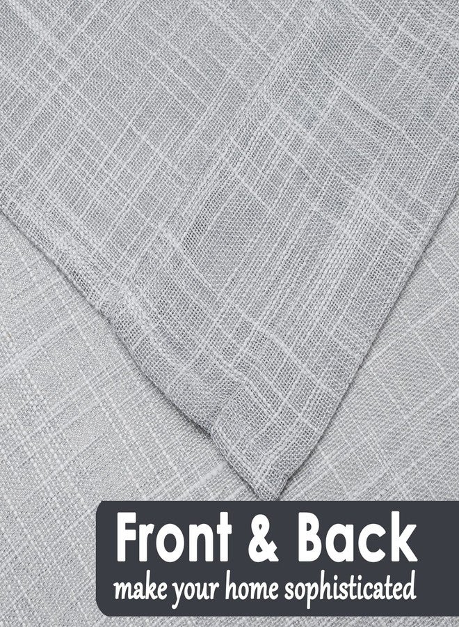 BD BEDA HOME ستارة Beda Home Tassel Linen Textured Swag لمطبخ المنازل الريفية؛ ستارة قصيرة ريفية تسمح بمرور الضوء، مناسبة للنوافذ الصغيرة، توفر خصوصية إضافية لغرفة النوم، تصميم جيب للعمود (رمادي فاتح 36x36-2PCs) - Image 3