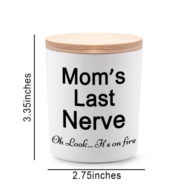 BFJLIFE Candle Gifts for Mom from Daughter Son Funny Cool Unique Mothers Day Christmas Birthday Gifts for Mom Stocking Stuffers Moms Last Nerve Oh Look Its On Fire Lavender Scented Soy Candle - Image 3