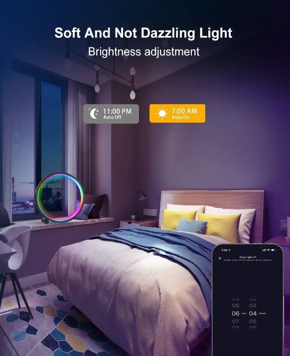 Mokshith LED Desk Lamp RGBIC Dynamic Natural Spectrum Desk Light Lighting ModesMusic Rhythm Perfect for Gaming SetupLive VideoStudyHome - Image 2