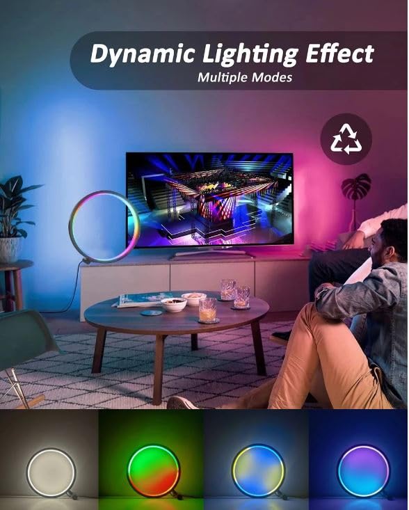 Mokshith LED Desk Lamp RGBIC Dynamic Natural Spectrum Desk Light Lighting ModesMusic Rhythm Perfect for Gaming SetupLive VideoStudyHome - Image 5
