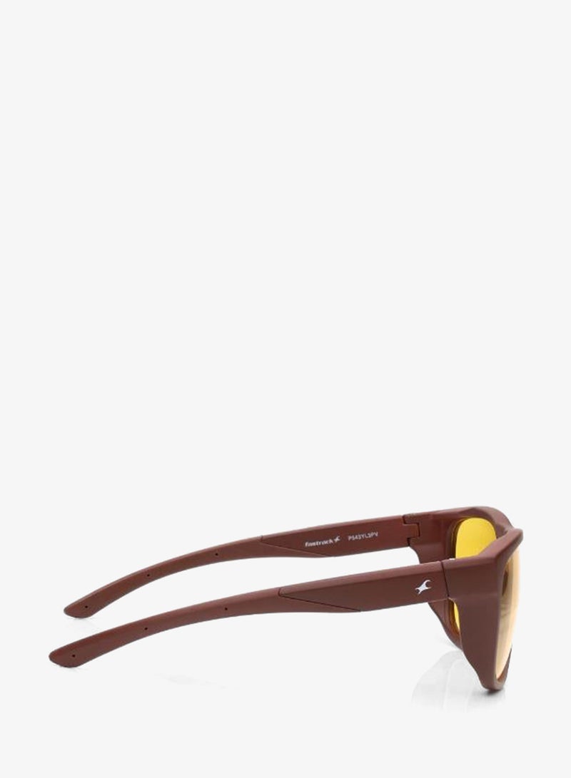 fastrack Polarized Sunglasses Brown Frame Yellow Mirror Lens 60mm  - P543YL3PV - Image 3