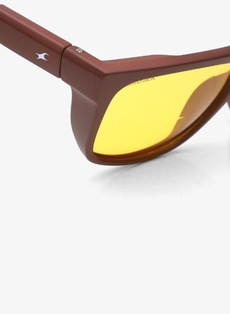 fastrack Polarized Sunglasses Brown Frame Yellow Mirror Lens 60mm  - P543YL3PV - Image 5