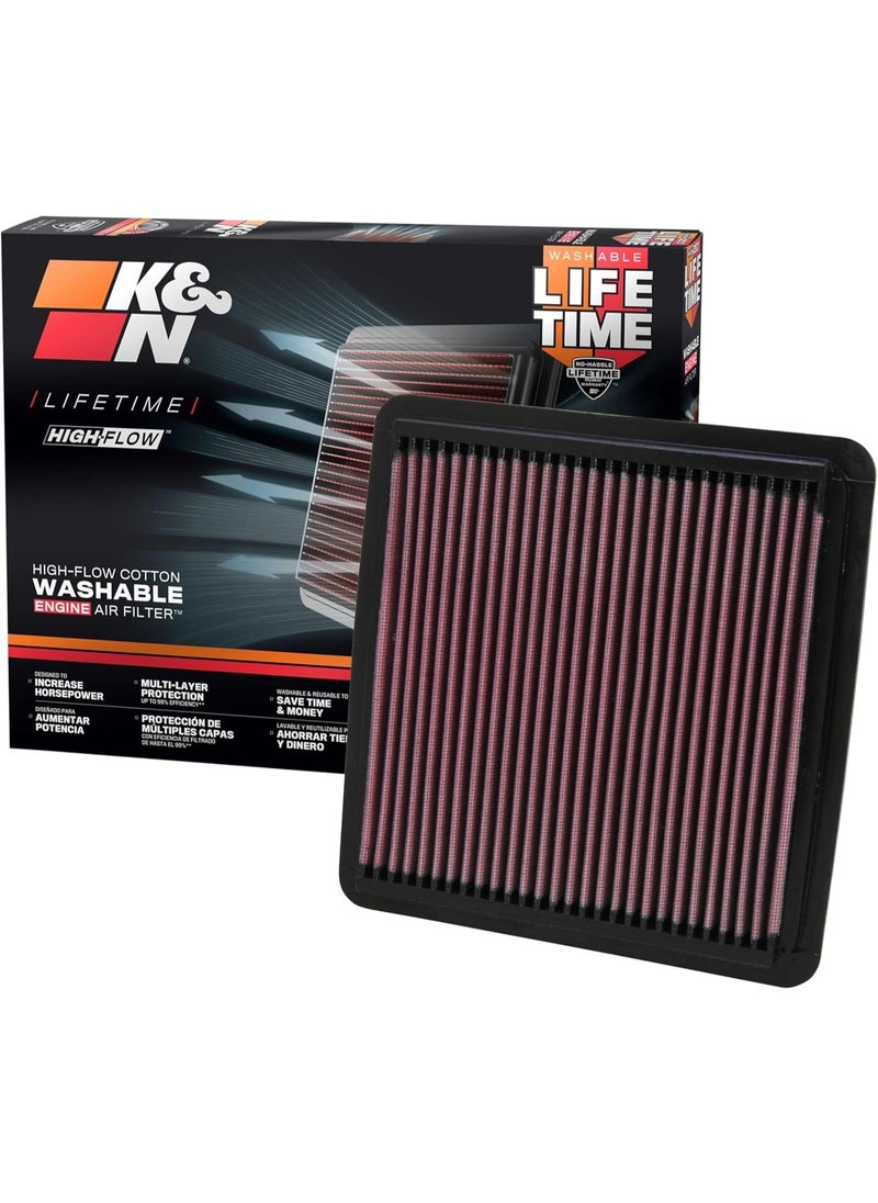 K&N K&N High-Flow Original Lifetime Engine Air Filter: Increase Power: Premium, Washable: Compatible with 2003-2021 Subaru: (See Product Description for Select Models) 33-2304  - Image 1