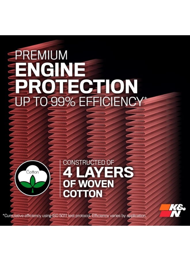 K&N K&N High-Flow Original Lifetime Engine Air Filter: Increase Power: Premium, Washable: Compatible with 2003-2021 Subaru: (See Product Description for Select Models) 33-2304  - Image 2