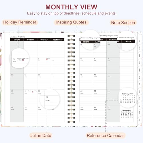 VALOME 2026 Planner, Weekly and Monthly Calendar Academic Planner, Jan 2026 - Dec 2026, Planning Agenda Book for Desk Accessories and School Supplies - A5 (6.3'' x 8.5'') - Image 4