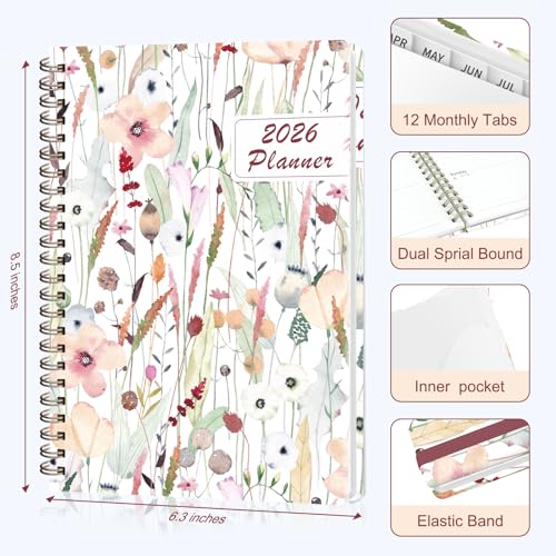 VALOME 2026 Planner, Weekly and Monthly Calendar Academic Planner, Jan 2026 - Dec 2026, Planning Agenda Book for Desk Accessories and School Supplies - A5 (6.3'' x 8.5'') - Image 2