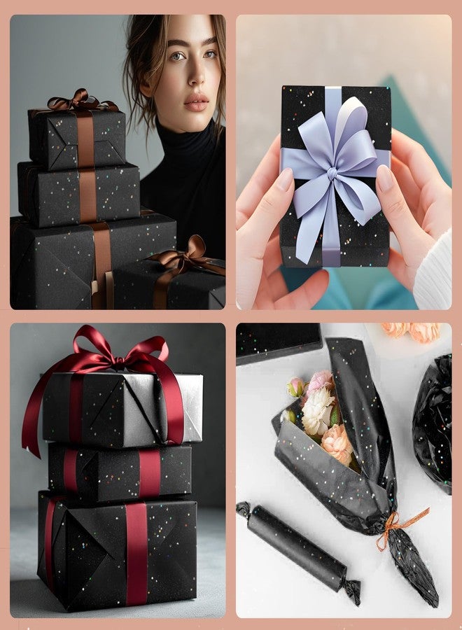 Ueerdand Black Glitter Tissue Paper for Gift Bags 36 Sheets 20 x 20 Inch - Recyclable Wrapping Paper for Weddings, Birthdays, Party & Festival Decorations DIY Craft Supplies - Image 4