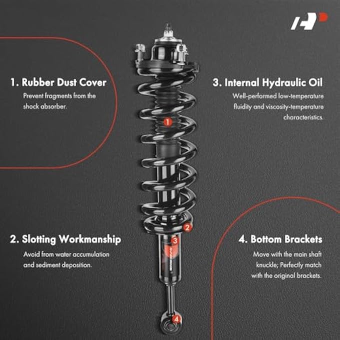 A-Premium Front And Rear Complete Struts And Coil Springs Assemblies Compatible With Toyota Tacoma 20052015 4Wd 4Pc Set - Image 4