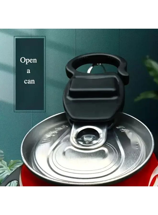 Black Portable 3 In 1 Bottle Opener Keychain For Beer And Water Bottles Ergonomic Design - Image 4
