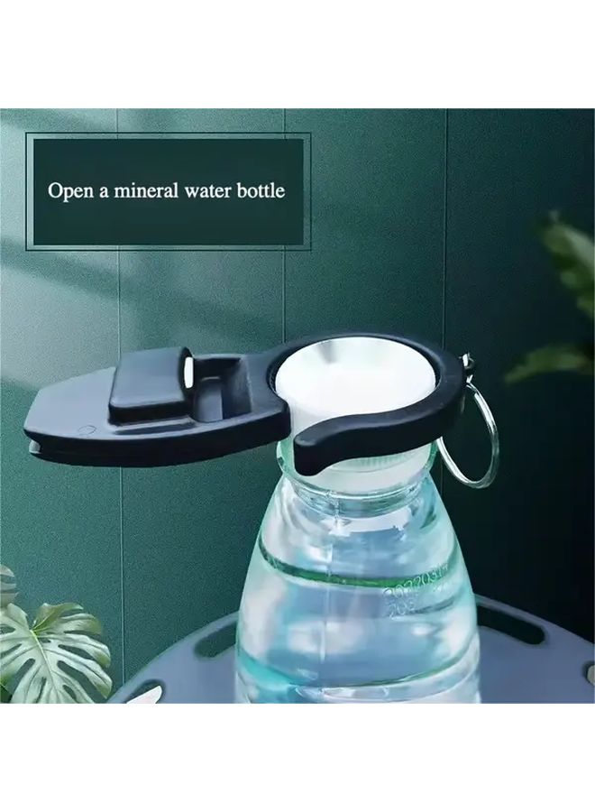 Black Portable 3 In 1 Bottle Opener Keychain For Beer And Water Bottles Ergonomic Design - Image 5