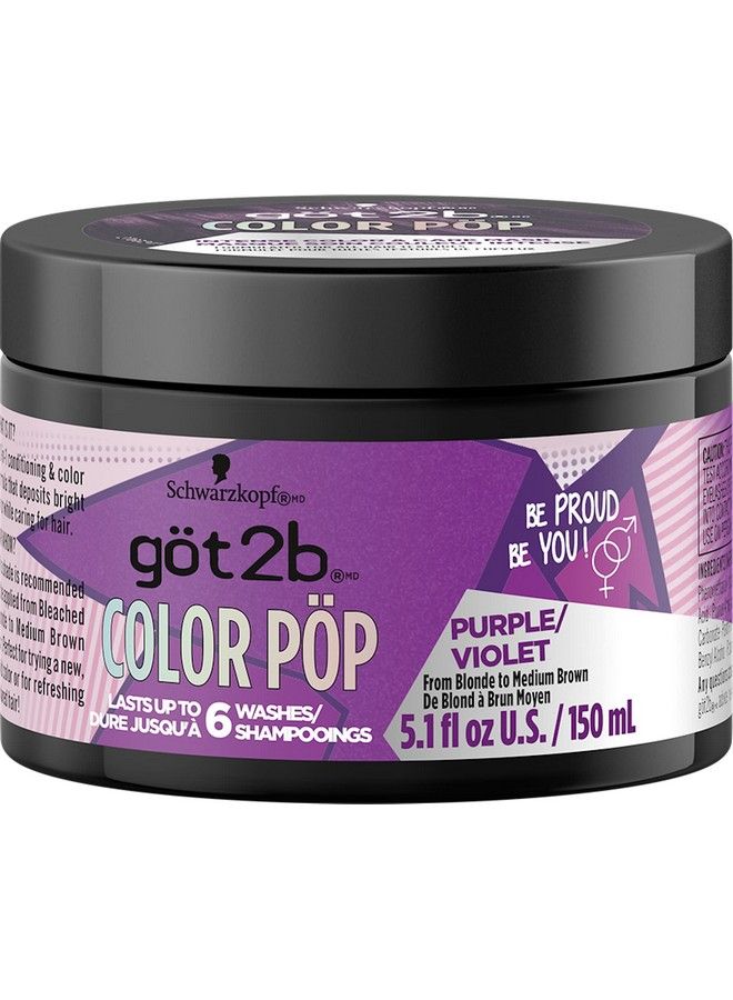Got2b Color Pop Semipermanent Hair Color Mask Purple 5.1 Oz - Image 2