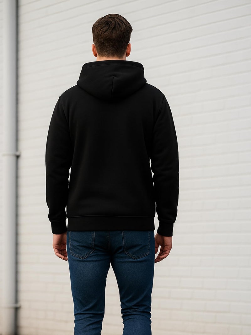 ENCIGER Mens Full Zip Hooded Sweatshirt – Premium Fleece Black Hoodie with Front Pockets | Casual & Athletic Wear Black, S - Image 4