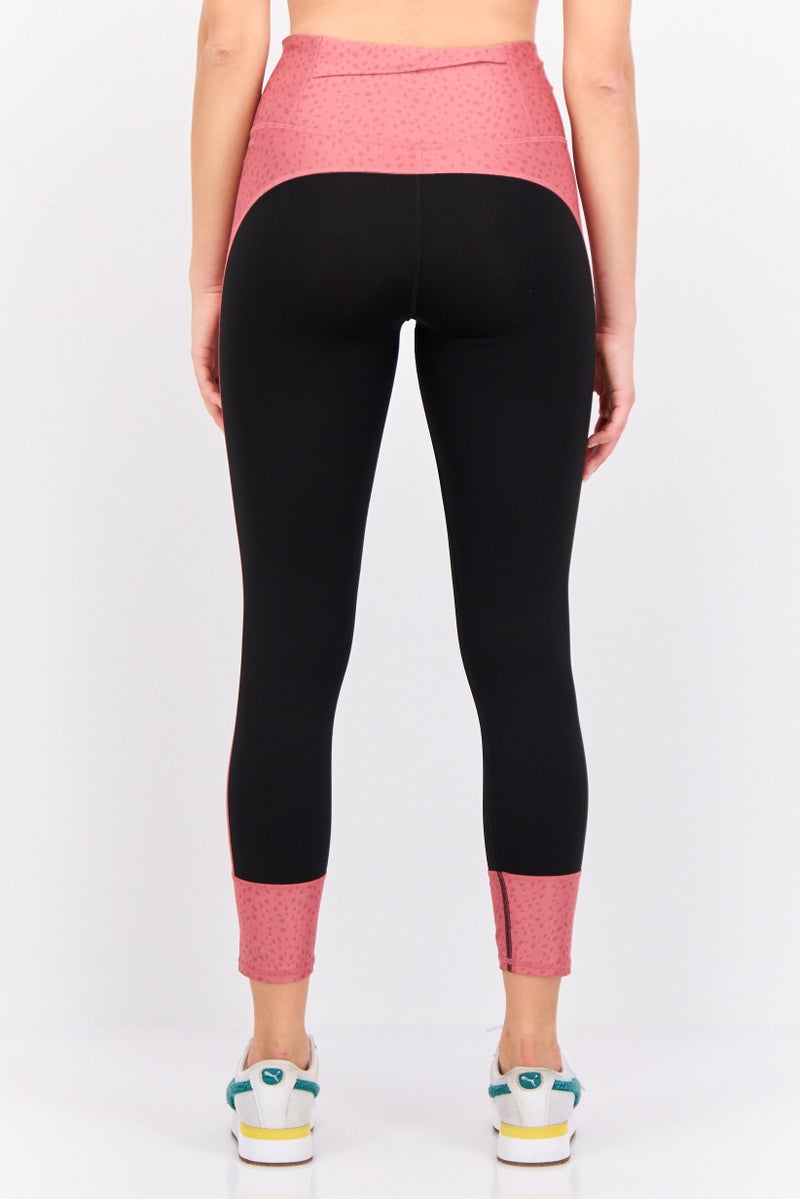 PUMA سراويل رياضية نسائية للياقة البدنية، أسود/وردي داكن - Image 3