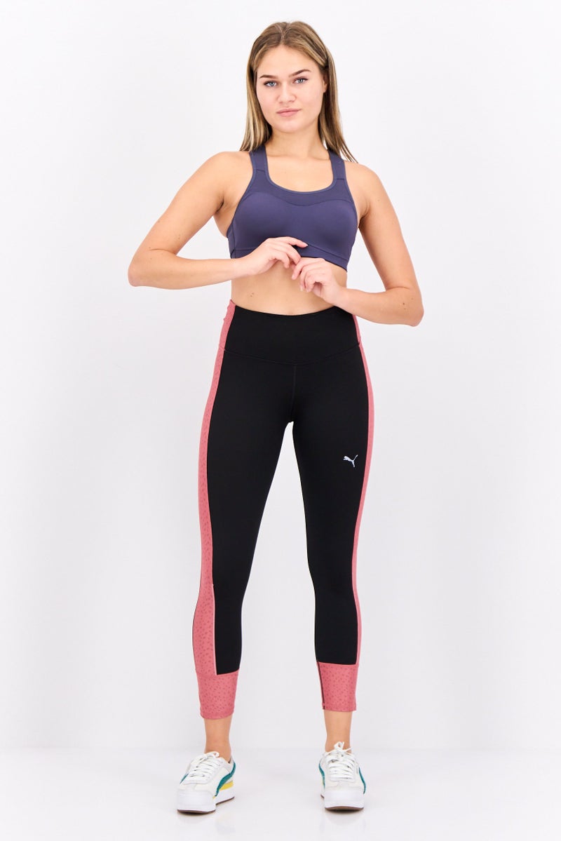 PUMA سراويل رياضية نسائية للياقة البدنية، أسود/وردي داكن - Image 4