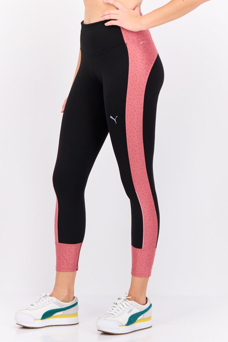 PUMA سراويل رياضية نسائية للياقة البدنية، أسود/وردي داكن - Image 2
