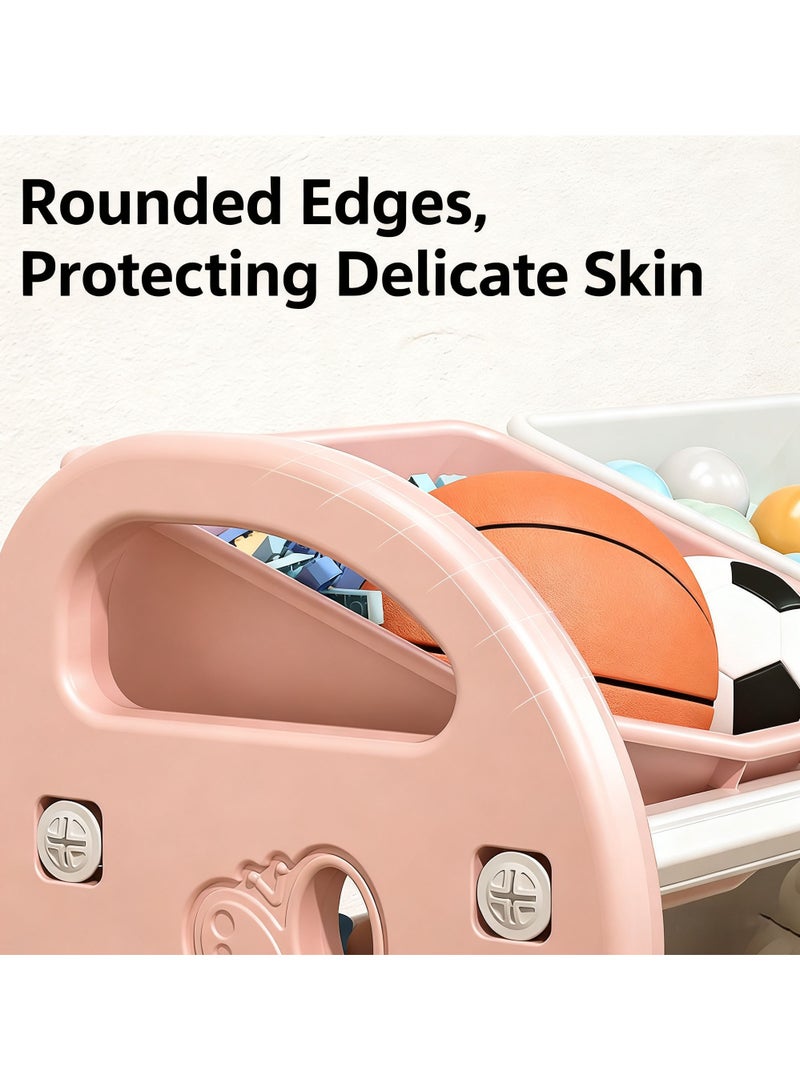 Bukela Kids Toy Storage Organizer, 3-Tier Shelves Multi-Functional Kids Storage Organizer with 6 Removable Bins Large Storage Capacity for Boys Girls Bedroom Playroom, Nursery - Image 3