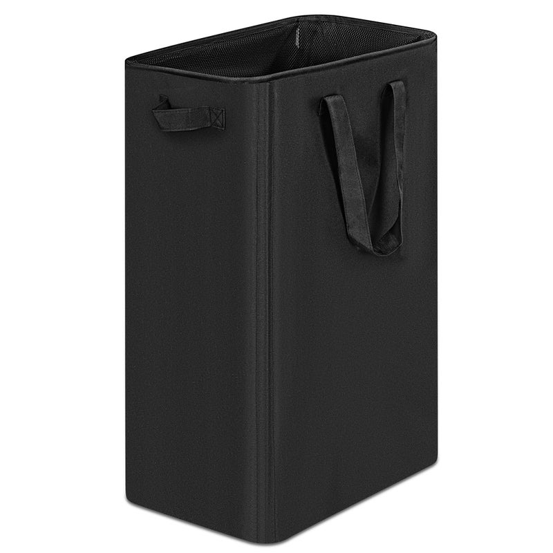 efluky Slim Laundry Basket, Narrow Laundry Hamper with Handles, Collapsible Dirty Clothes Hamper, Tall Laundry Bin for Laundry Room, Dorm and Bedroom, 19.8 Gallon(75L) Black - Image 1