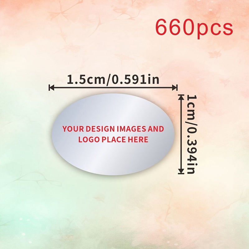 Custom Oval Label Stickers 0.59*0.39inch matt silver oval 660pcs Adhesive Sheets For Brand Identification Model Number Serial Code Certification Mark Technical Specification Product Component Accessory Marking - Image 4