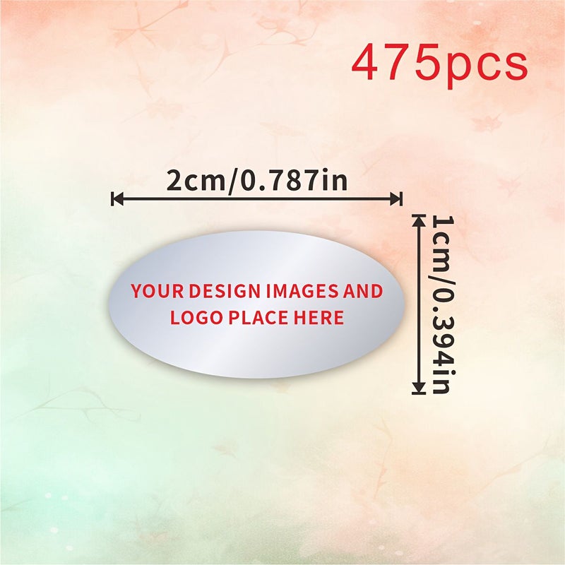 Custom Oval Label Stickers 0.59*0.39inch matt silver oval 660pcs Adhesive Sheets For Brand Identification Model Number Serial Code Certification Mark Technical Specification Product Component Accessory Marking - Image 5