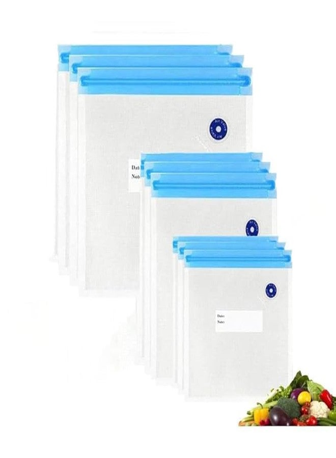 KERFORA 3 Pcs Vacuum Sealer Zipper Bags, BPA-Free Reusable Sous Vide Bags with Air Valve, Double Layer Resalable Food Storage Bags (Bags 26 * 34(Pack of 3)) - Image 1