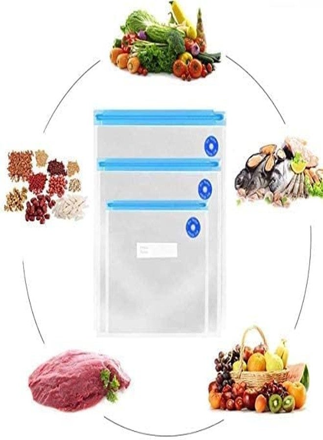 KERFORA 3 Pcs Vacuum Sealer Zipper Bags, BPA-Free Reusable Sous Vide Bags with Air Valve, Double Layer Resalable Food Storage Bags (Bags 26 * 34(Pack of 3)) - Image 2