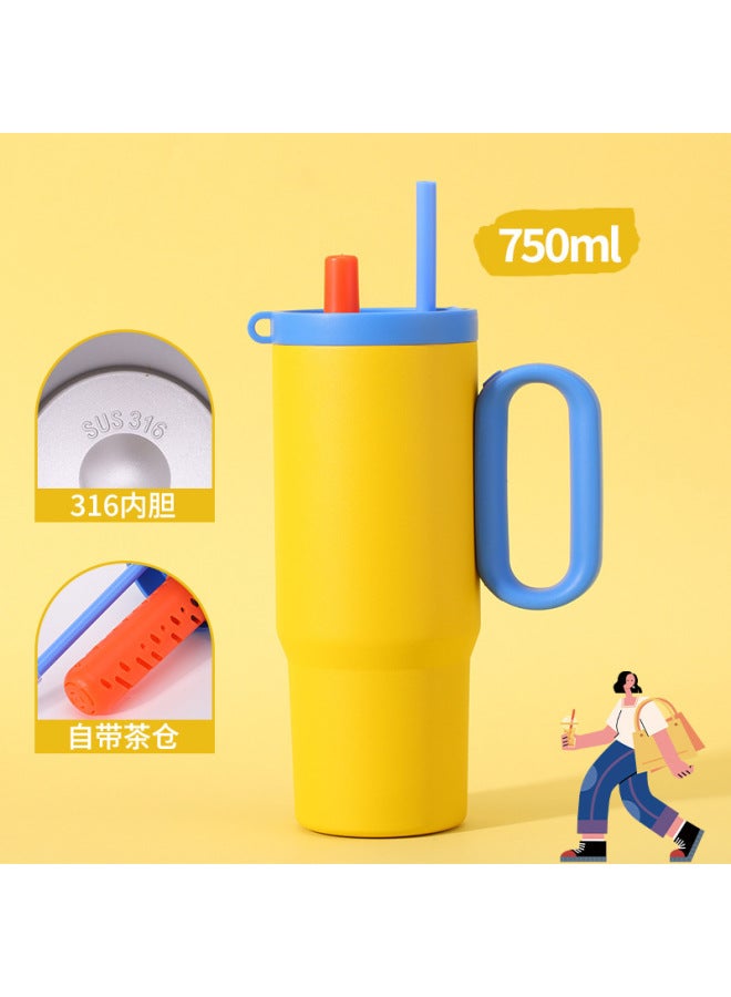 Ceramic Inner Liner Thermos Cup, Stainless Steel Giant Large-capacity Ice Cup, Light Luxury And High-end Feel, Women's Style Cold Water Cup