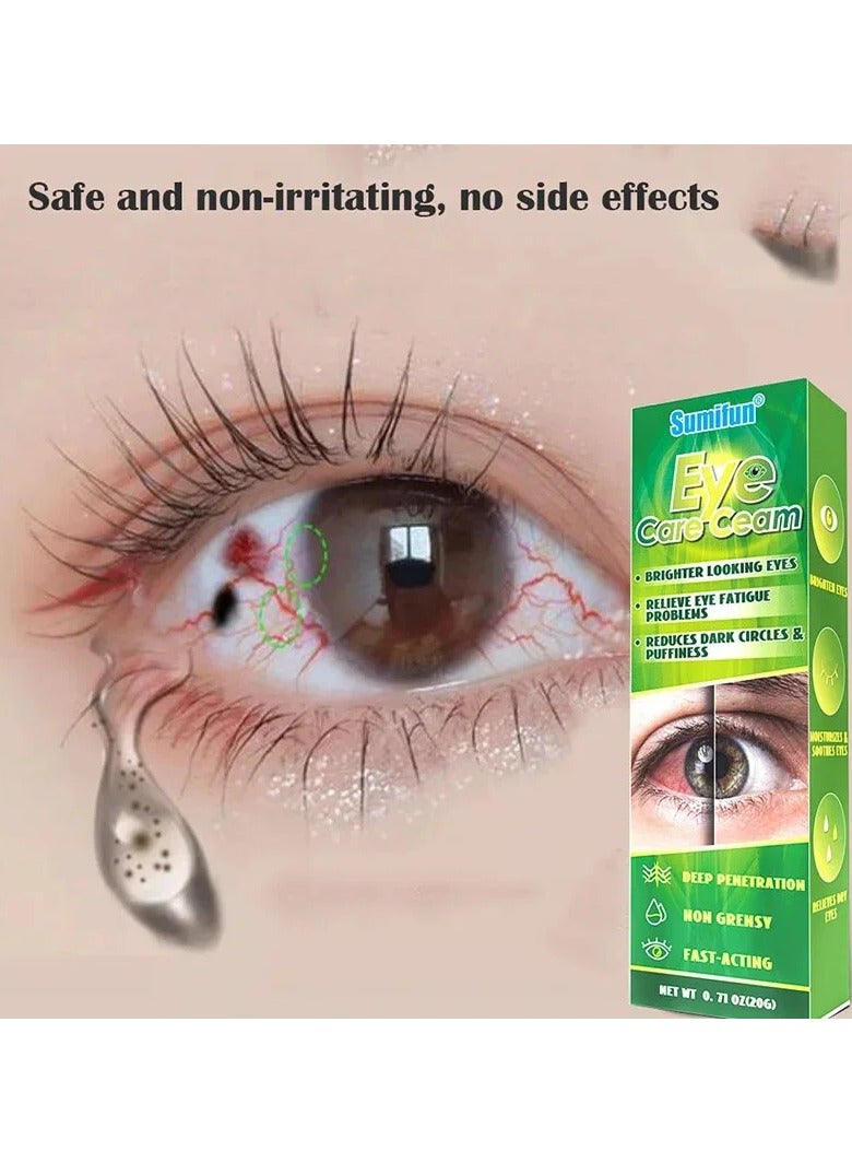 Sumifun كريم العناية بالعيون من الأعشاب لتخفيف تعب العينين للحصول على عيون أكثر إشراقًا يقلل الهالات السوداء والانتفاخ - Image 2