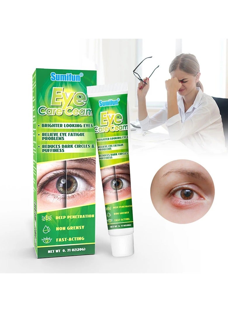 Sumifun كريم العناية بالعيون من الأعشاب لتخفيف تعب العينين للحصول على عيون أكثر إشراقًا يقلل الهالات السوداء والانتفاخ - Image 1