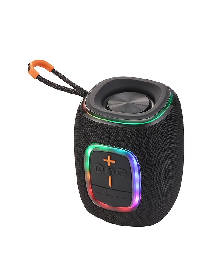 LAWAZIM Waterproof Bluetooth Speaker - 7W Black Color With LED Light - Portable Wireless Speaker with Deep Bass, TF/USB/FM/Bluetooth Playback, and USB-C Charging - for Outdoor, Travel, and Indoor Use - Image 5