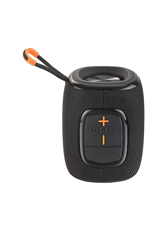 LAWAZIM Waterproof Bluetooth Speaker - 7W Black Color With LED Light - Portable Wireless Speaker with Deep Bass, TF/USB/FM/Bluetooth Playback, and USB-C Charging - for Outdoor, Travel, and Indoor Use - Image 3