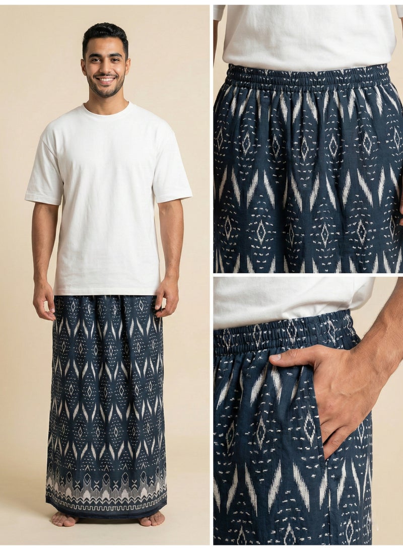 بهنس وزرة مطاط مع جيب جانبي للرجل وزرة صيفي مريحة جدا وباردة للرجال وزار رجالي معوز صارون فوطة رجال صاروم اسباعية رجالية مناسب للمنزل والنوم وللرياضيين اوقات الصلاة - Image 2