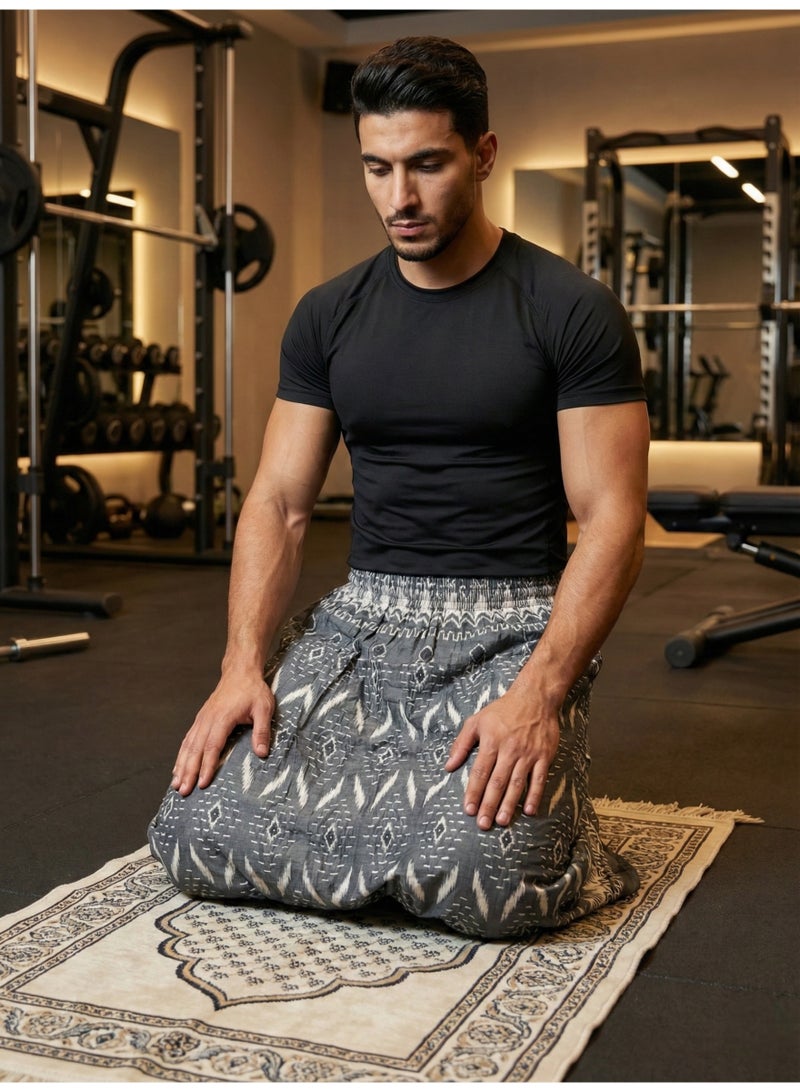 بهنس وزرة مطاط مع جيب جانبي للرجل وزرة صيفي مريحة جدا وباردة للرجال وزار رجالي معوز صارون فوطة رجال صاروم اسباعية رجالية مناسب للمنزل والنوم وللرياضيين اوقات الصلاة - Image 4