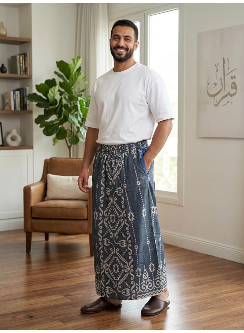 بهنس وزرة مطاط مع جيب جانبي للرجل وزرة صيفي مريحة جدا وباردة للرجال وزار رجالي معوز صارون فوطة رجال صاروم اسباعية رجالية مناسب للمنزل والنوم وللرياضيين اوقات الصلاة - Image 1