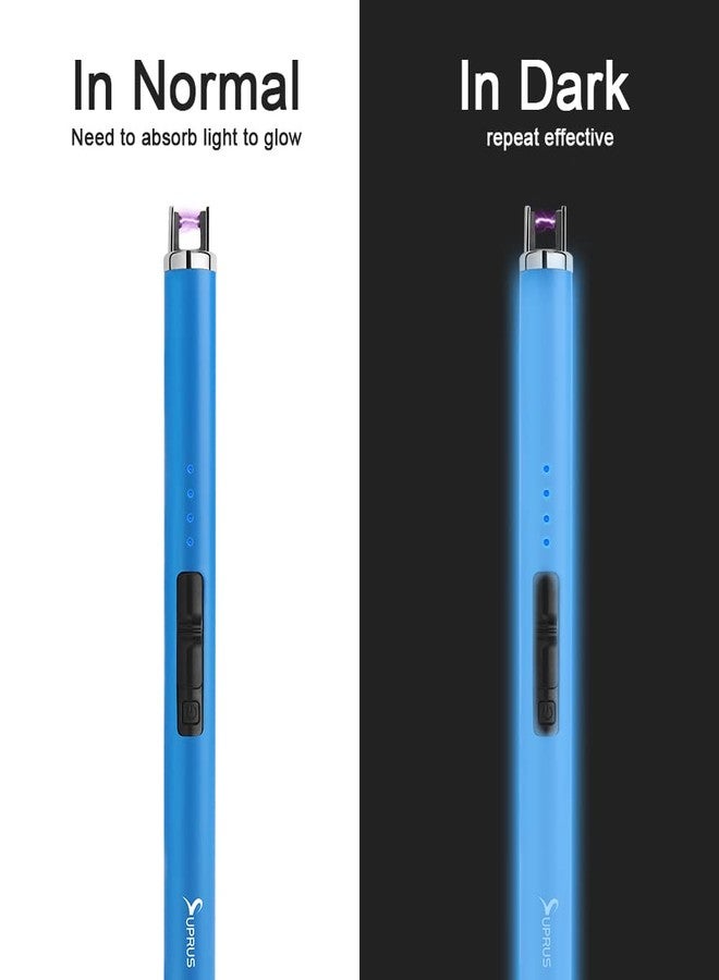 SUPRUS Fluorescent Lighter Glows in The Dark USB Lighter Rechargeable Windproof Pocket Size for Candle Cooking BBQ in Party (Blue) - Image 3