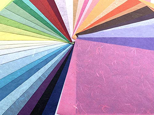 RATREE 888 50 Sheets Mixed Colors A4 Thin Natural Fiber Mulberry Paper Sheets Art Tissue Washi Paper Design Craft Art Origami Suppliers Card Making DIY Craft - Image 2