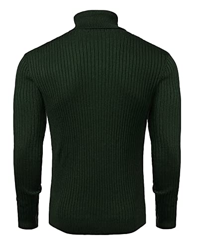 NORTHWIND Men's High Turtle Neck Cotton Slim Fit T-Shirt (N Olive, Small) - Image 3