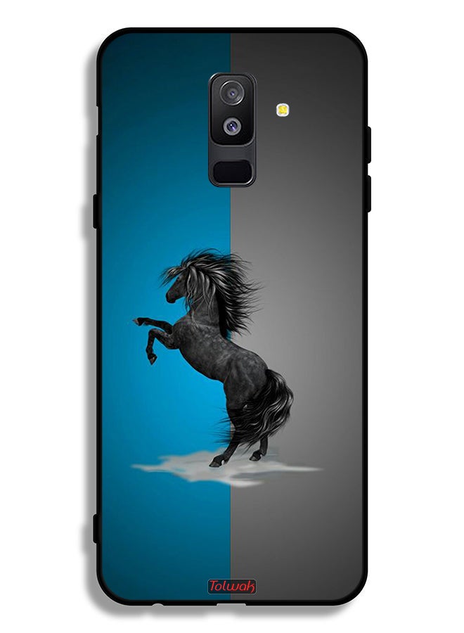 Tolwak Samsung Galaxy A6 Plus (2018) Protective Case Cover Horse Art - Image 1