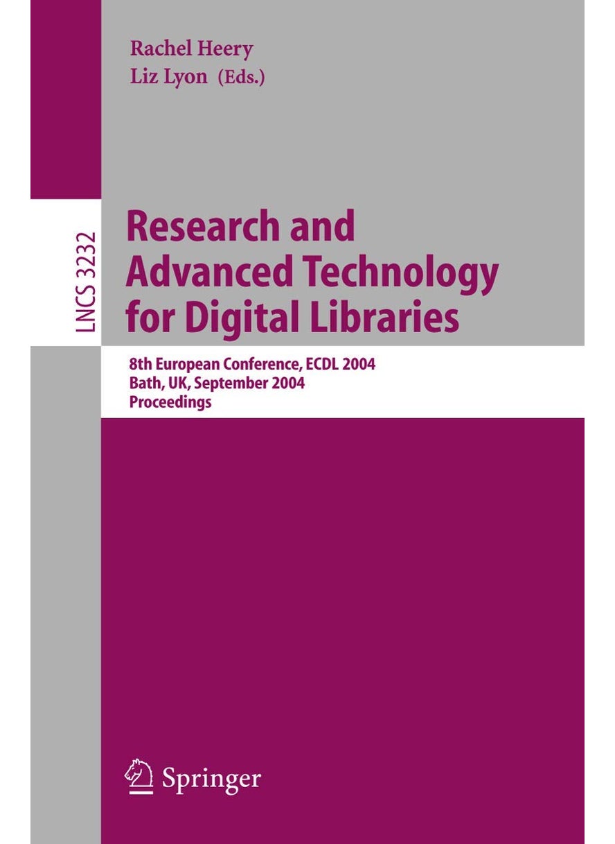 Research and Advanced Technology for Digital Libraries: 8th European Conference, ECDL 2004, Bath, UK, September 12-17, 2004, Proceedings 