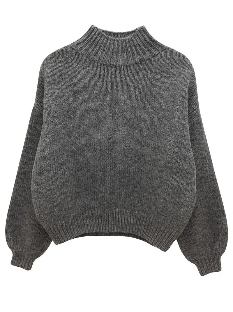 MixRay Mixray Relaxed Fit Crew Neck Thick Knit Sweater