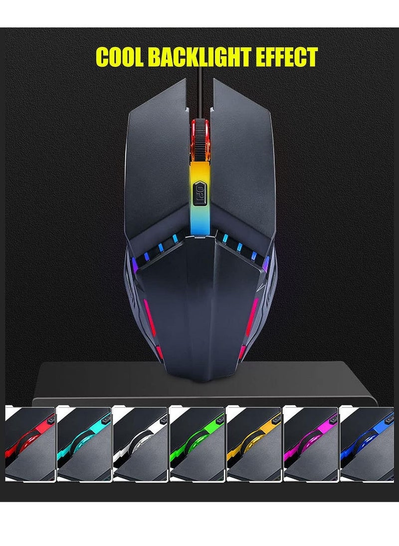 Generic - One Hand RGB Gaming Keyboard and Backlit Mouse Combo, One Handed Keyboard Mouse Set Wired 35 Keys RGB Backlight Machinery Mini Portable Game Keypad for Laptop PC - Image 1