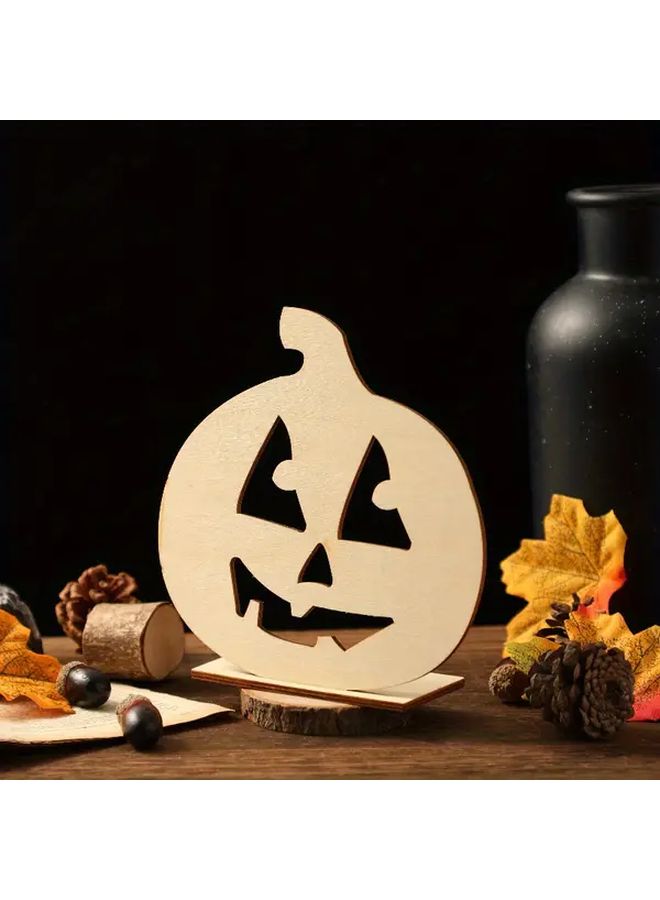 Model A Halloween Pumpkin Wooden Decoration Indoor Collectible Figurine For Party Home Decor - Image 2