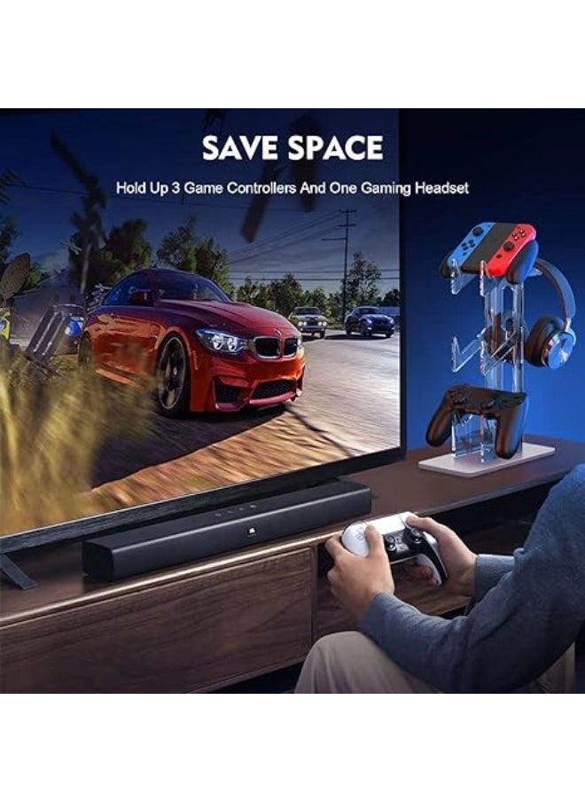 ShebSheb حامل وحدة تحكم عالمي من 3 طبقات مع حامل حامل سماعة الرأس لجهاز Xbox ONE Switch PS4 PS5 PC، حامل حامل وحدة التحكم ملحقات الألعاب  - Image 5