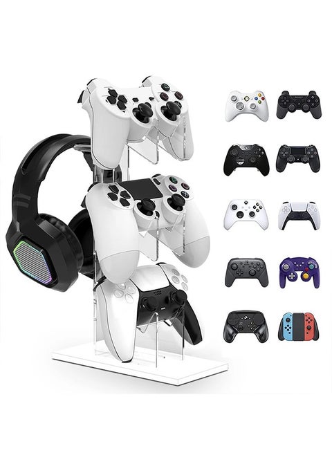 Universal 3 Tier Controller Holder with Headset Stand Holder for Xbox ONE Switch PS4 PS5 PC, Controller Stand Bracket Gaming Accessories