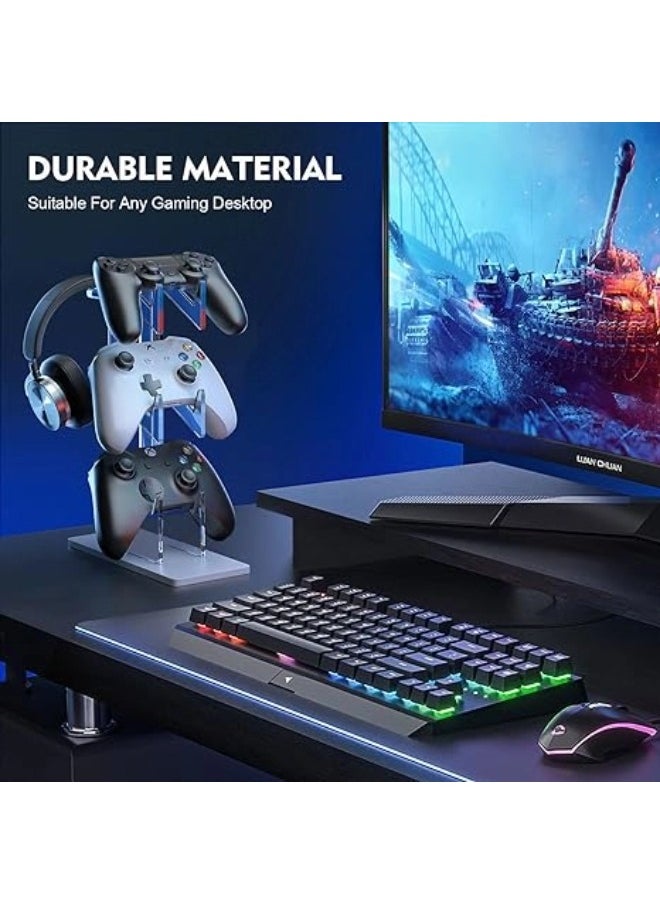 Universal 3 Tier Controller Holder with Headset Stand Holder for Xbox ONE Switch PS4 PS5 PC, Controller Stand Bracket Gaming Accessories