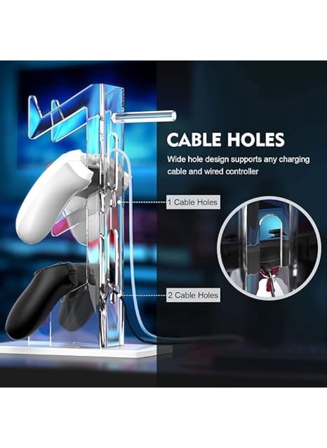 ShebSheb حامل وحدة تحكم عالمي من 3 طبقات مع حامل حامل سماعة الرأس لجهاز Xbox ONE Switch PS4 PS5 PC، حامل حامل وحدة التحكم ملحقات الألعاب  - Image 2