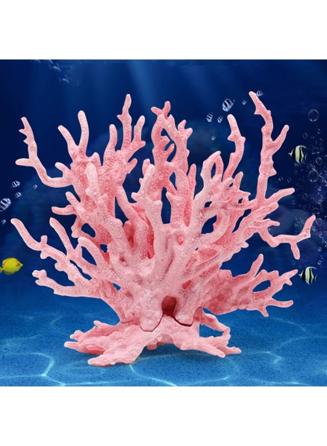 زينة حوض السمك الاصطناعي من المرجان، نباتات بلاستيكية لتزيين المناظر الطبيعية لحوض السمك (وردي) - Image 1