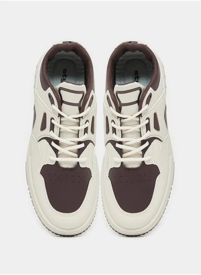 Styli Color Block Platform Sole Lace Up Sneakers