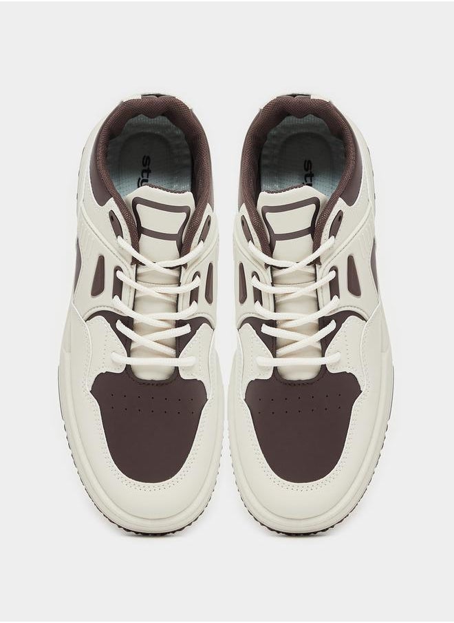 Styli Color Block Platform Sole Lace Up Sneakers  - Image 5